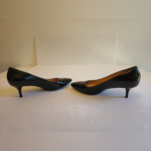 Cole Haan Women's Patent Leather Black Pointed Toe Heels SZ 7.5 Made in Brazil - Picture 9 of 15